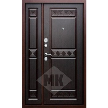 тамбурная двустворчатая дверь отделка порошковое напыление, внутри мдф