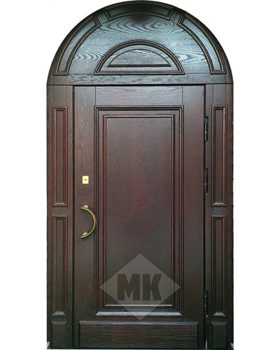 стальная арочная дверь с отделкой массивом дерева в туле