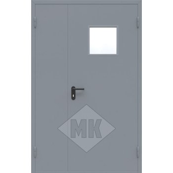 эскиз технической двустворчатой двери из металла со стеклом