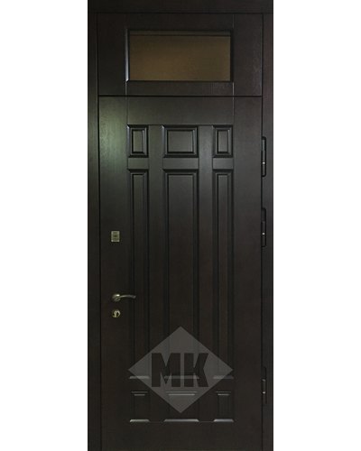 металлическая дверь с верхней вставкой со стеклопакетом в туле