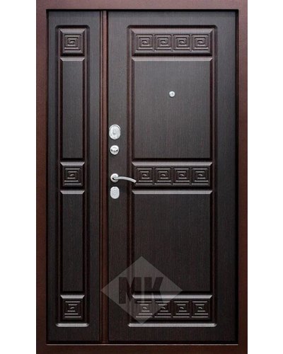 металлическая дверь с боковой вставкой, отделка мдф и ламинат в туле
