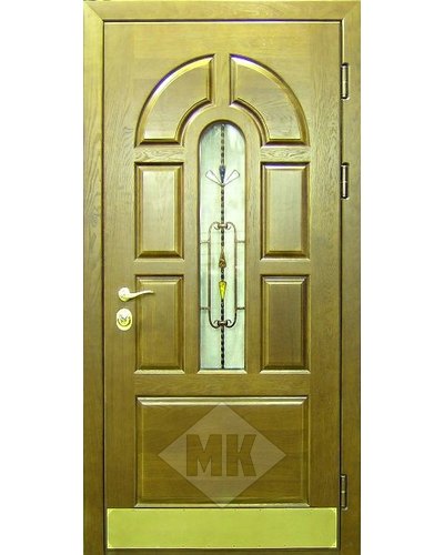 элитная наружная дверь с массивом дерева в туле