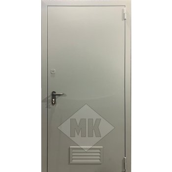 металлическая техническая дверь, нитроэмаль с решеткой, два замка