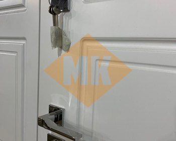 стальная двустворчатая дверь с двумя замками
