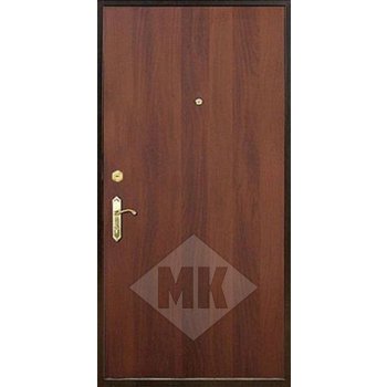 металлическая дверь с ламинатом и притворной планкой