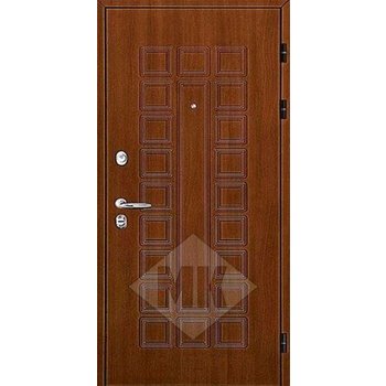 входная одностворчатая дверь из стали с отделкой мдф темного цвета